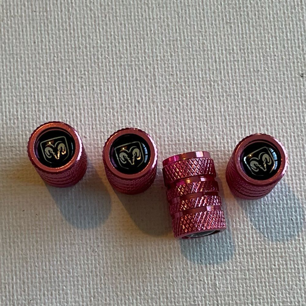 Dodge Logo Valve Stem Caps in Pink set of 4 NWT